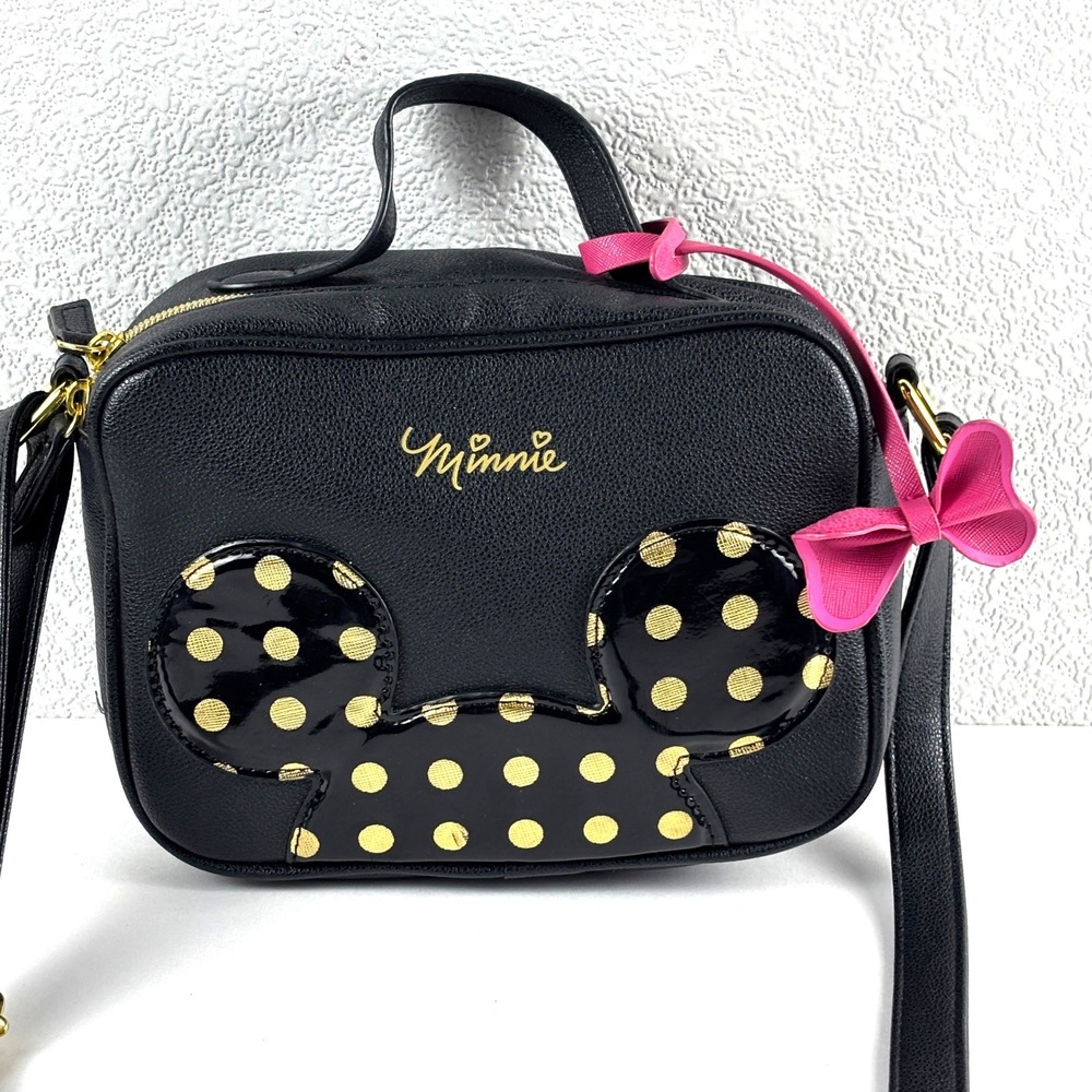 Dani by Danielle Nicole Minnie Mouse Crossbody Bag Women Black Gold Disneycore